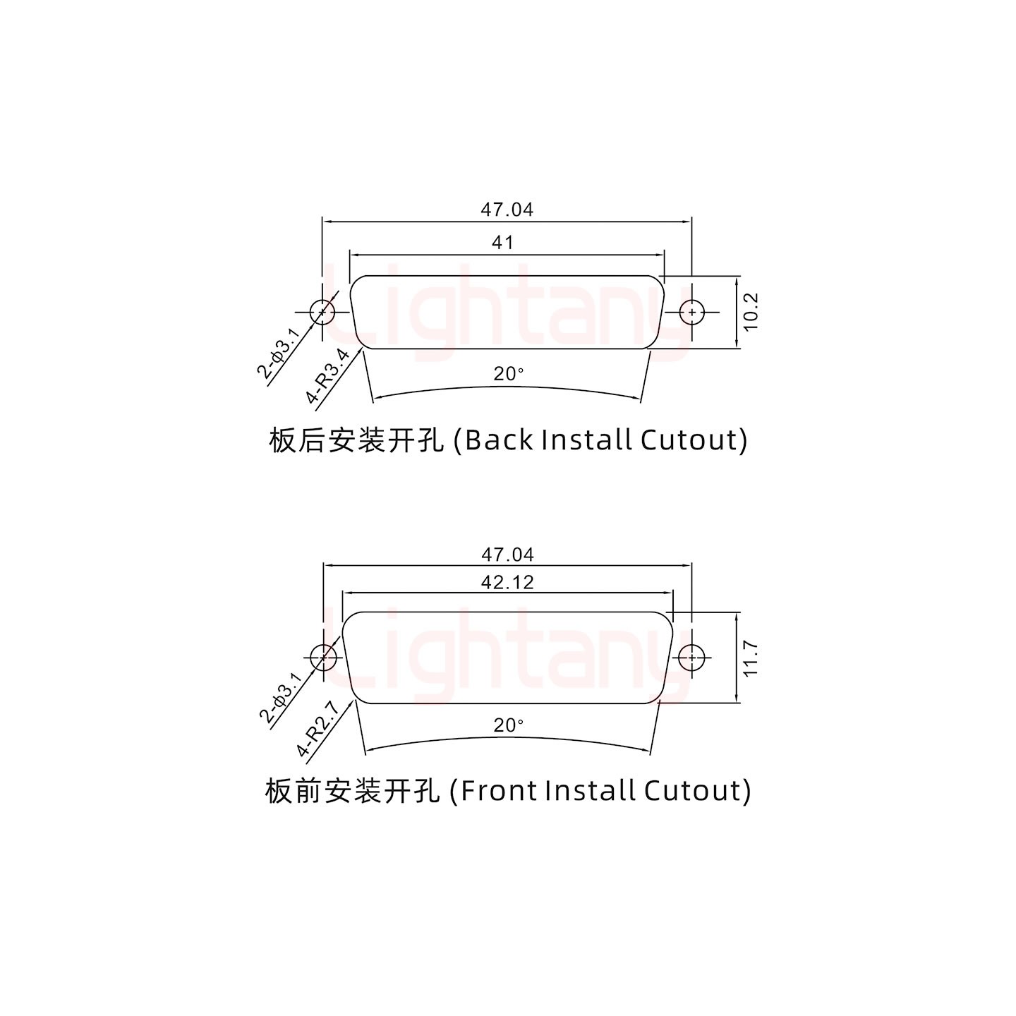 13W3母短體焊線/光孔/大電流10A