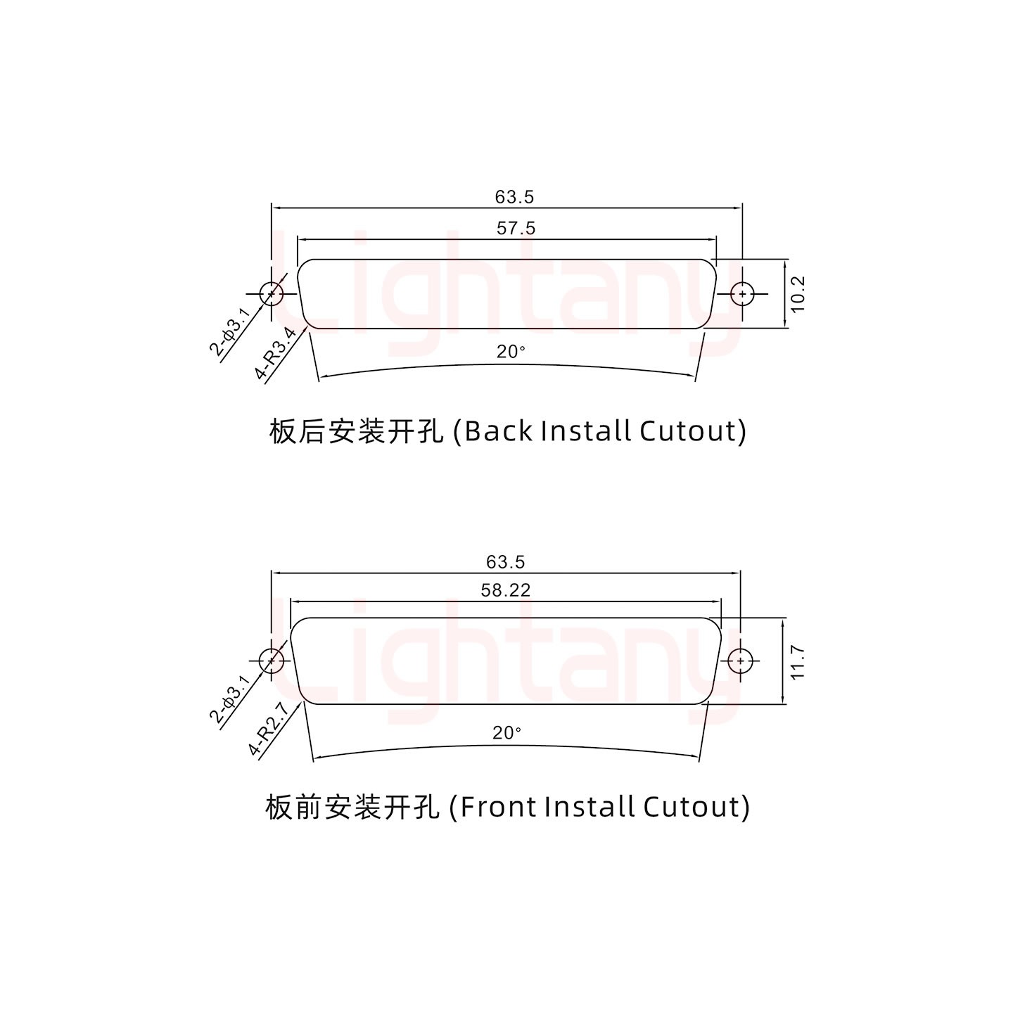 25W3母短體焊線/光孔/大電流40A