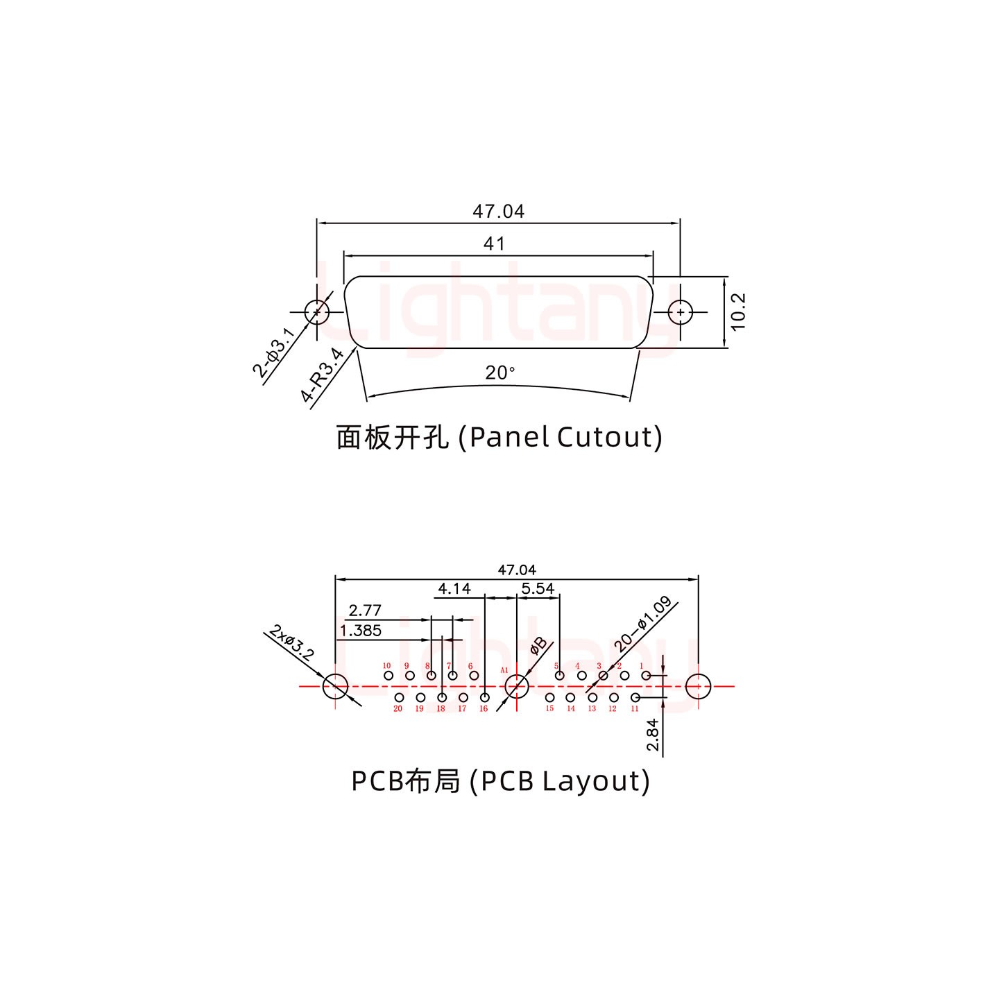 21W1母PCB直插板/鉚魚叉7.0/大電流30A