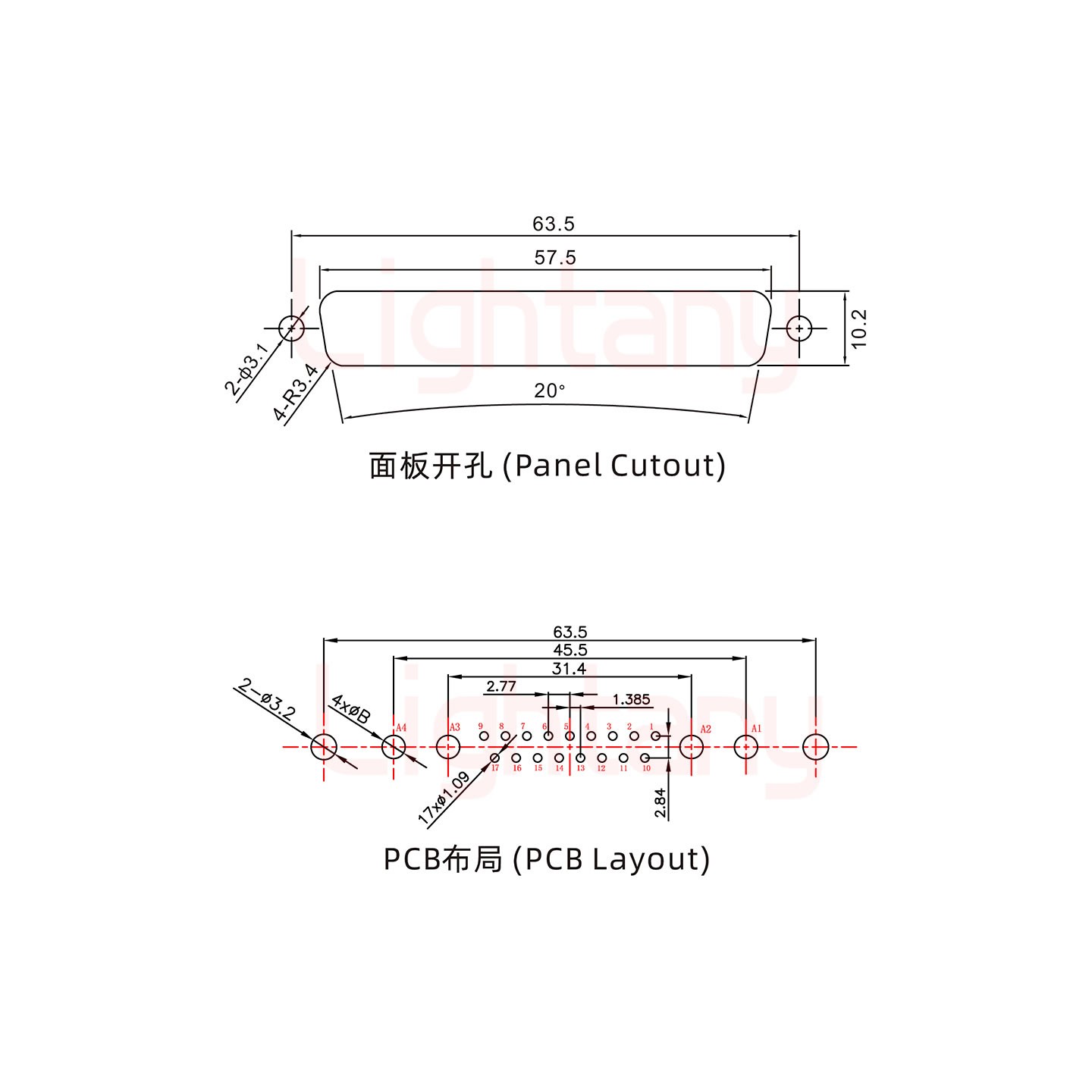 21W4母PCB直插板/鉚魚(yú)叉7.0/大電流30A