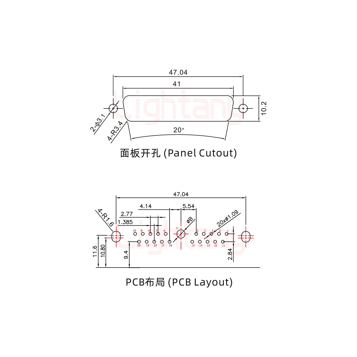 21W1母PCB彎插板/鉚支架10.8/大電流40A