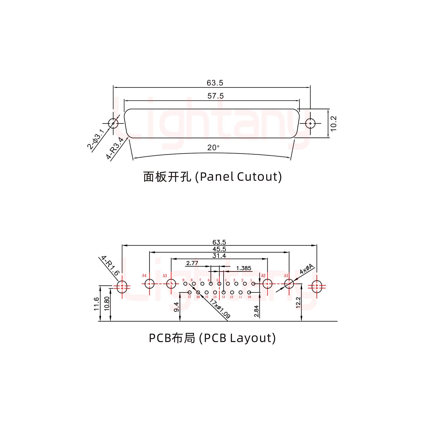 21W4母PCB彎插板/鉚支架10.8/大電流30A