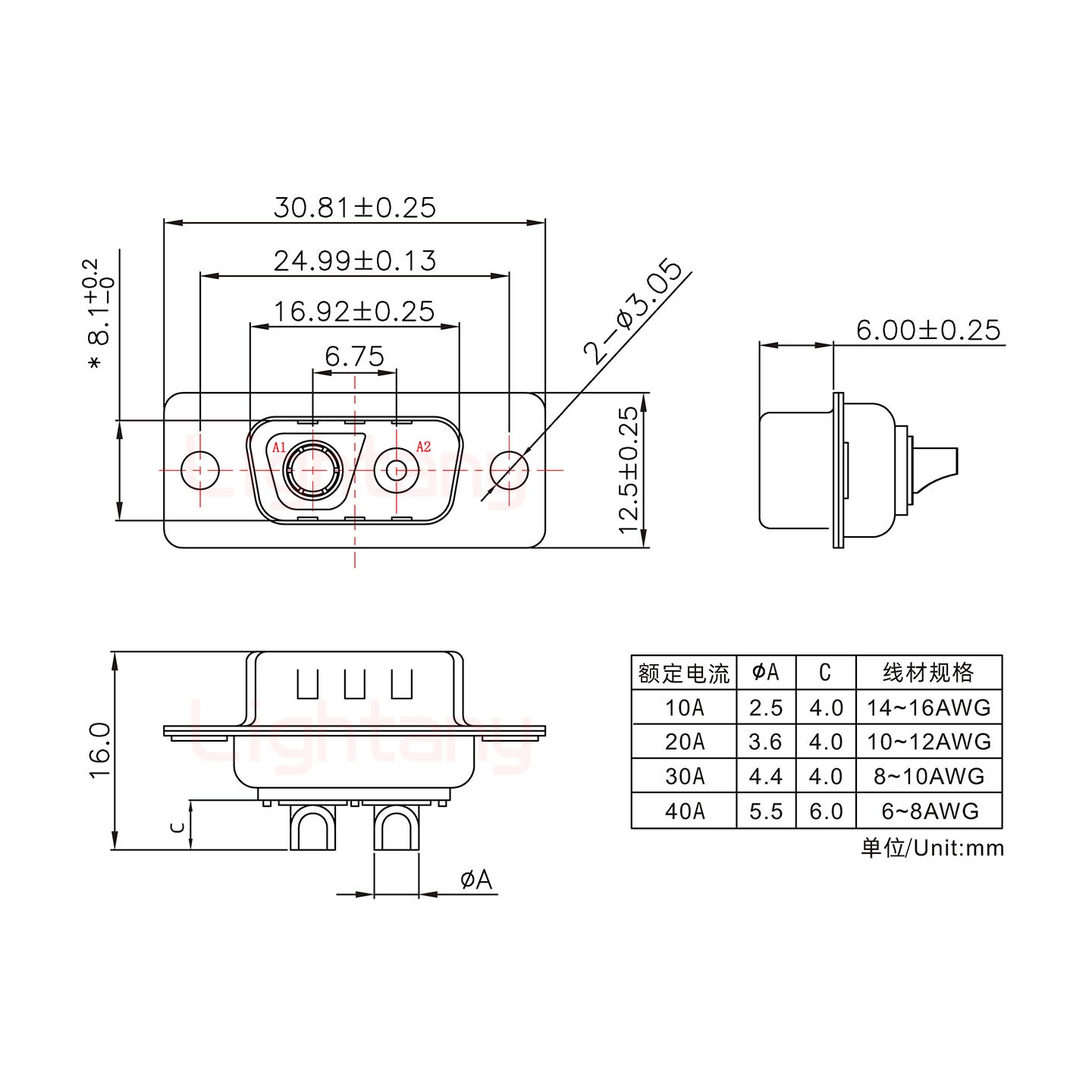 2V2公短體焊線40A+9P金屬外殼424彎出線4~12mm