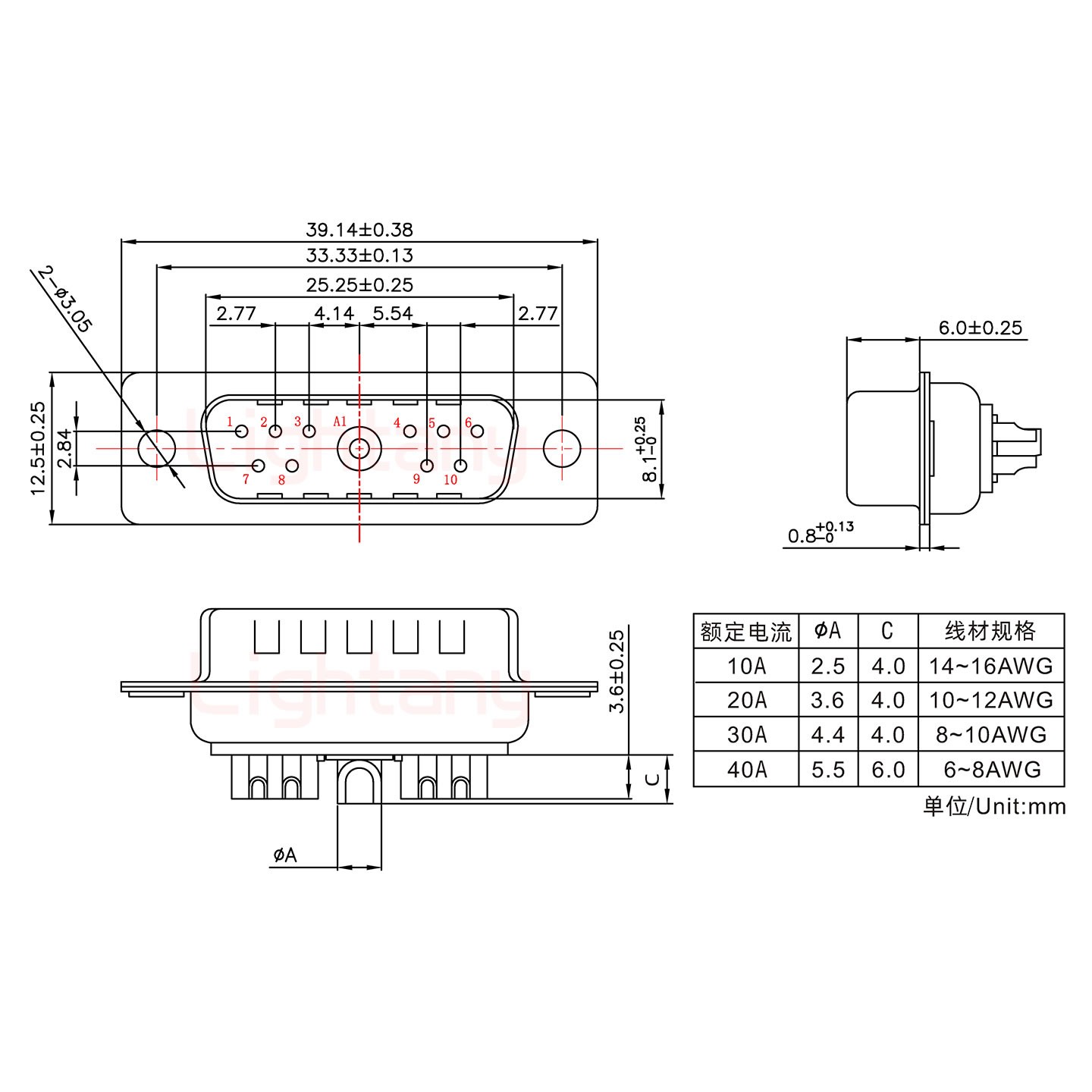 11W1公短體焊線40A+15P金屬外殼1443彎出線4~12mm