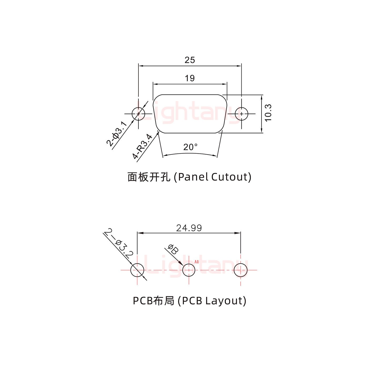 1W1公PCB直插板/鉚支架7.0/大電流40A