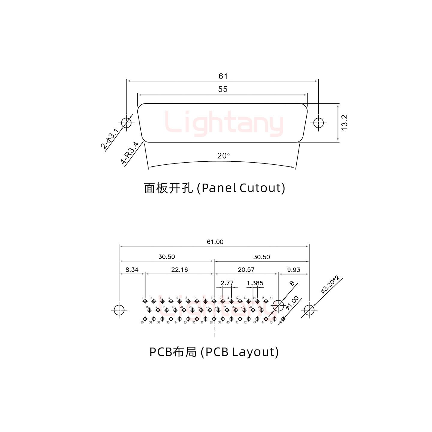 47W1公PCB直插板/鉚魚(yú)叉7.0/大電流30A