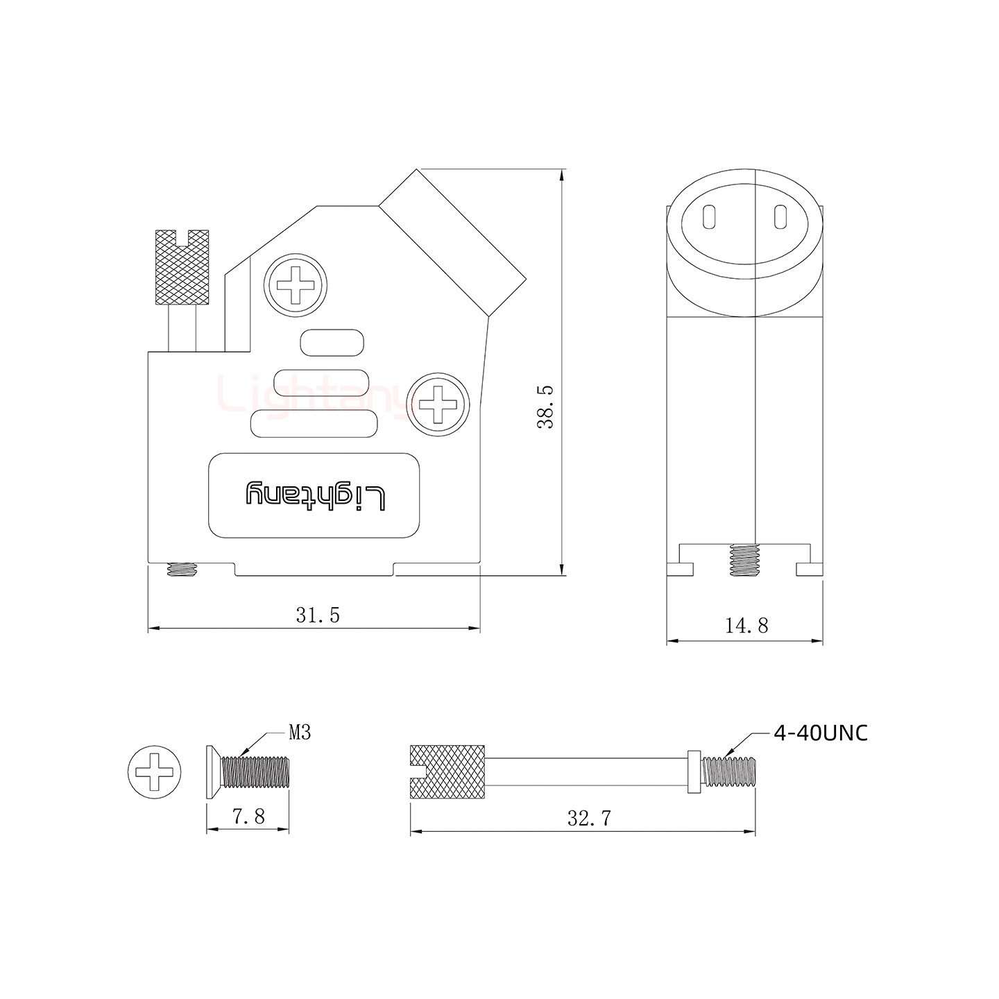 2W2母焊線式50歐姆+9P金屬外殼1392斜出線4~12mm