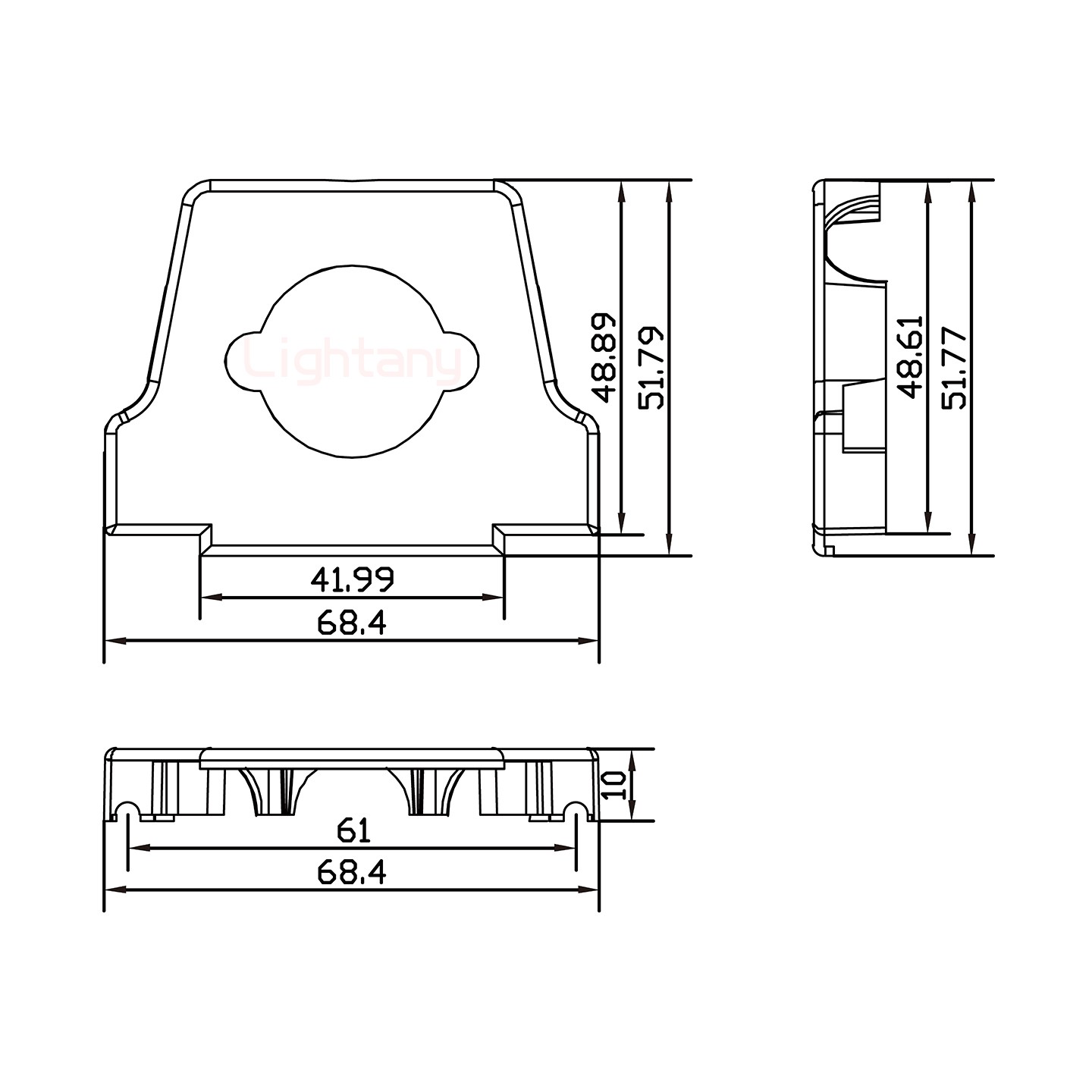 47W1公短體焊線30A+50P金屬外殼2252三個(gè)出線孔12mm