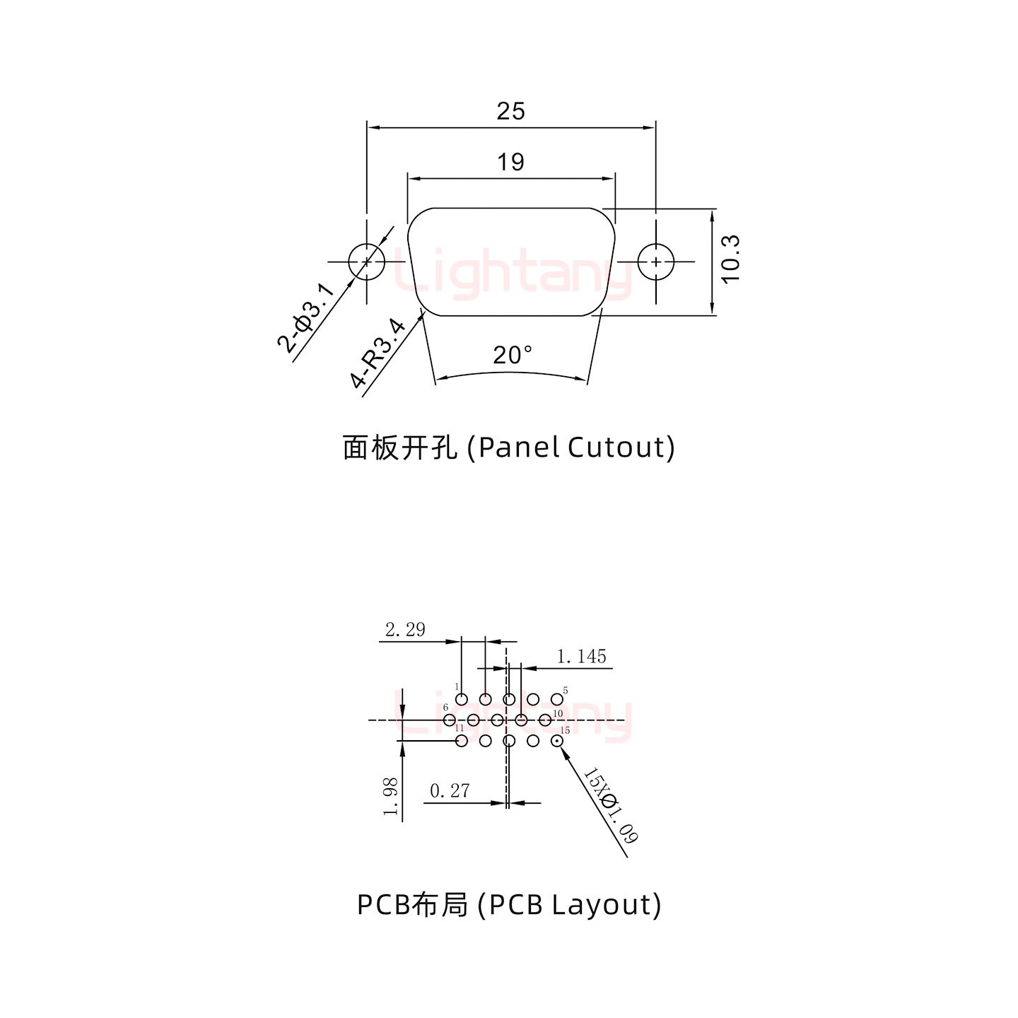 防水HDP15 公 直插板 鎖螺絲 車(chē)針