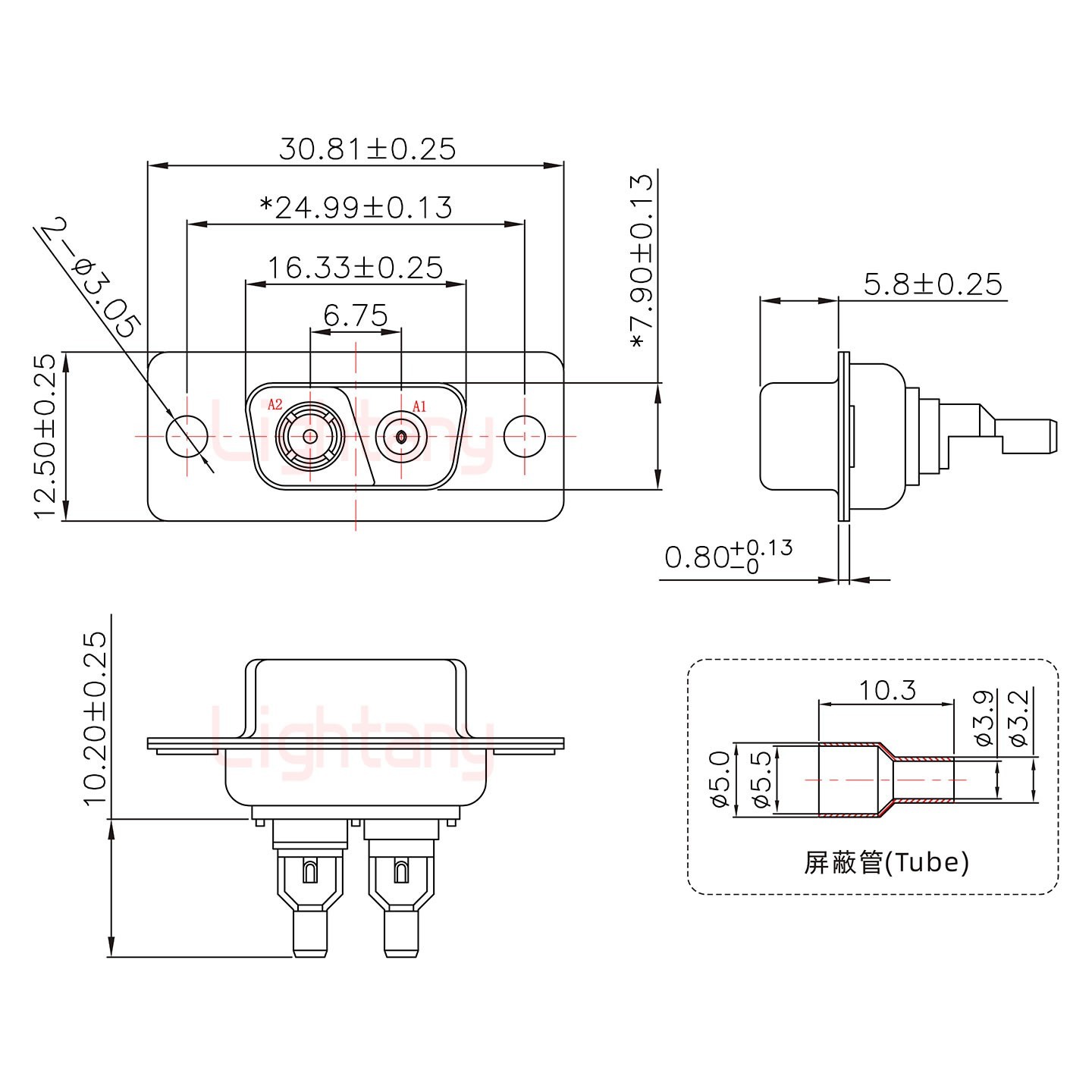 2V2母頭焊線(xiàn)+防水接頭/線(xiàn)徑5~11mm/射頻同軸50歐姆