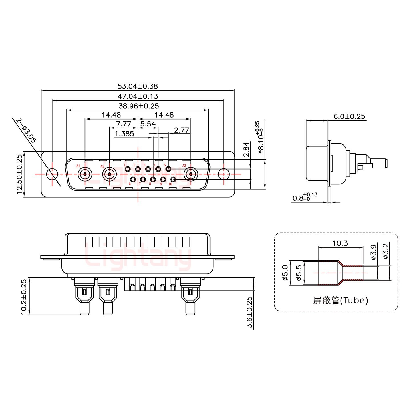 13W3公頭焊線+防水接頭/線徑5~11mm/射頻同軸75歐姆