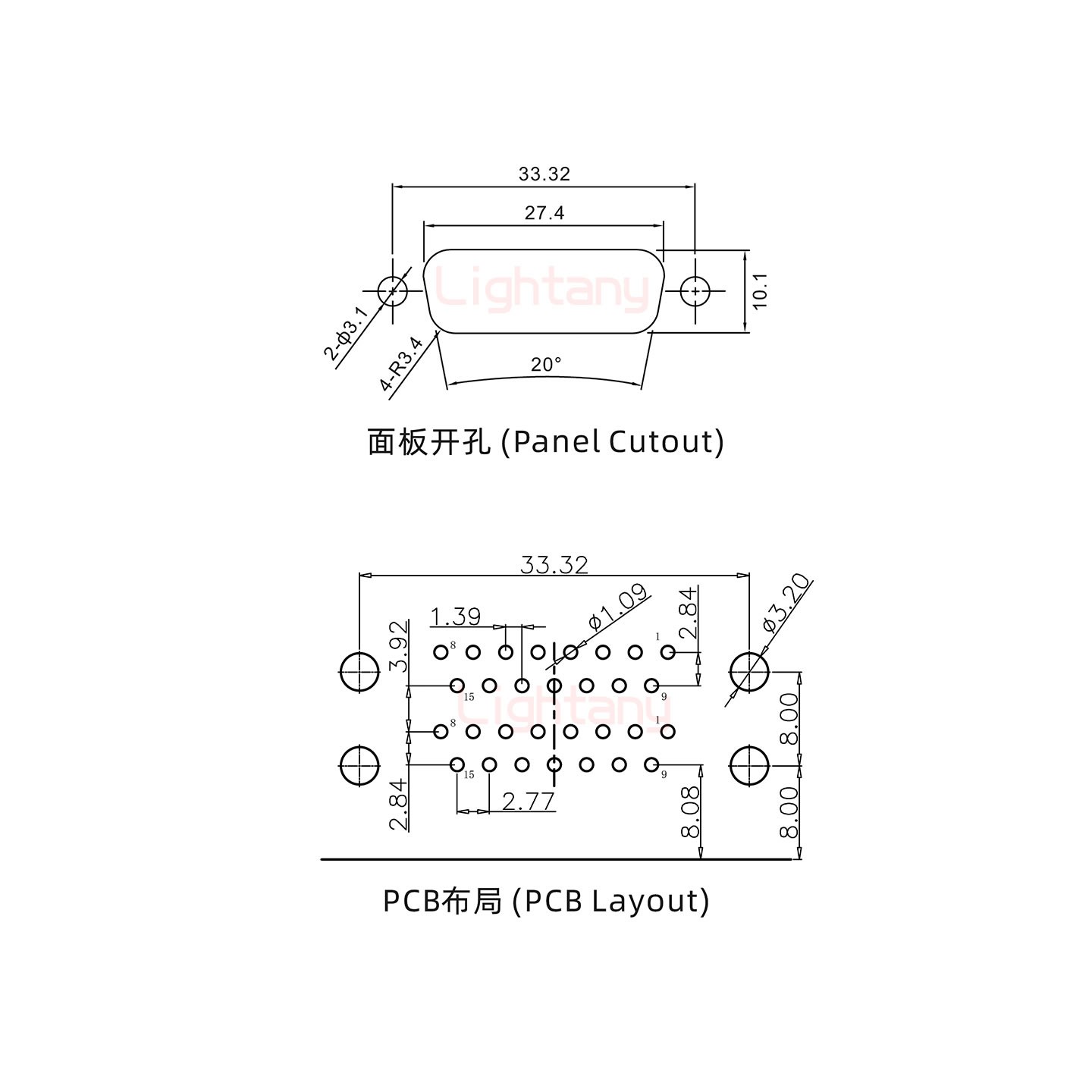 DR15母對(duì)母 間距15.88 雙胞胎沖針 D-SUB連接器