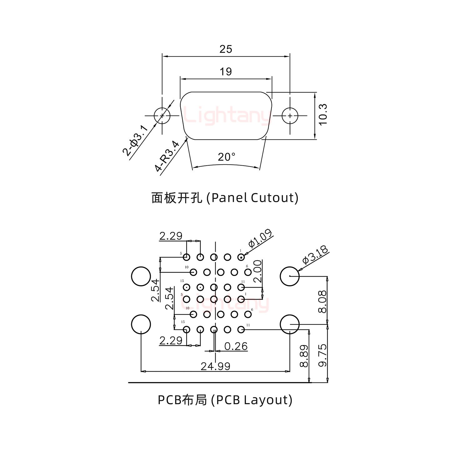 HDR15母對(duì)母 間距19.05 雙胞胎沖針 D-SUB連接器