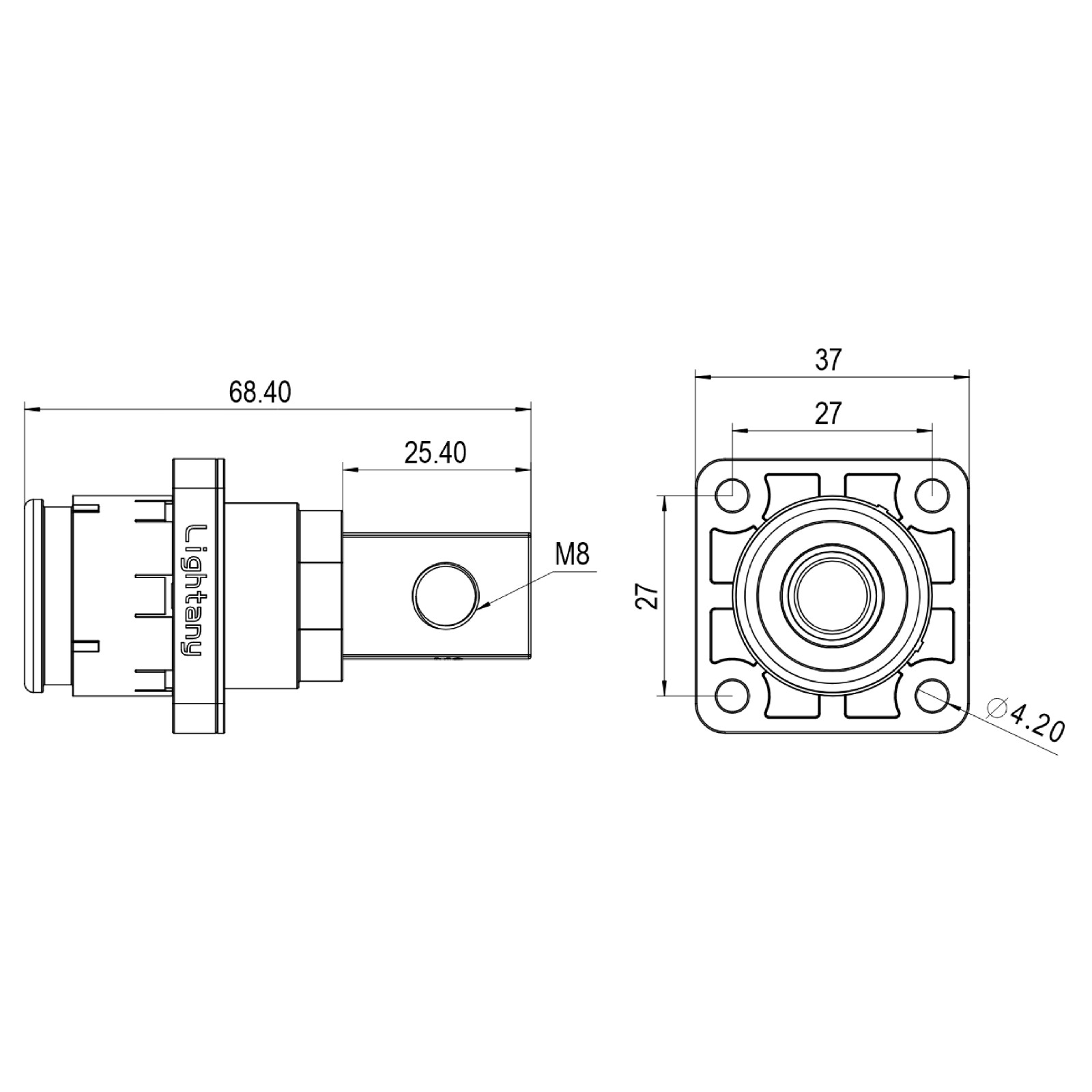 LTC12BS-M1YL銅排螺紋插座 250/300/350A 橘黃