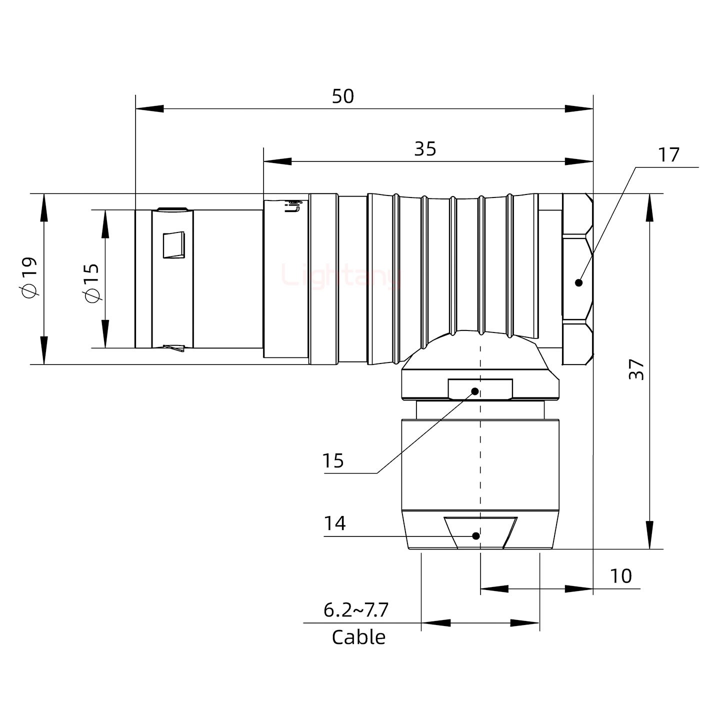 FHG.3B.010.CLAD72彎式插頭