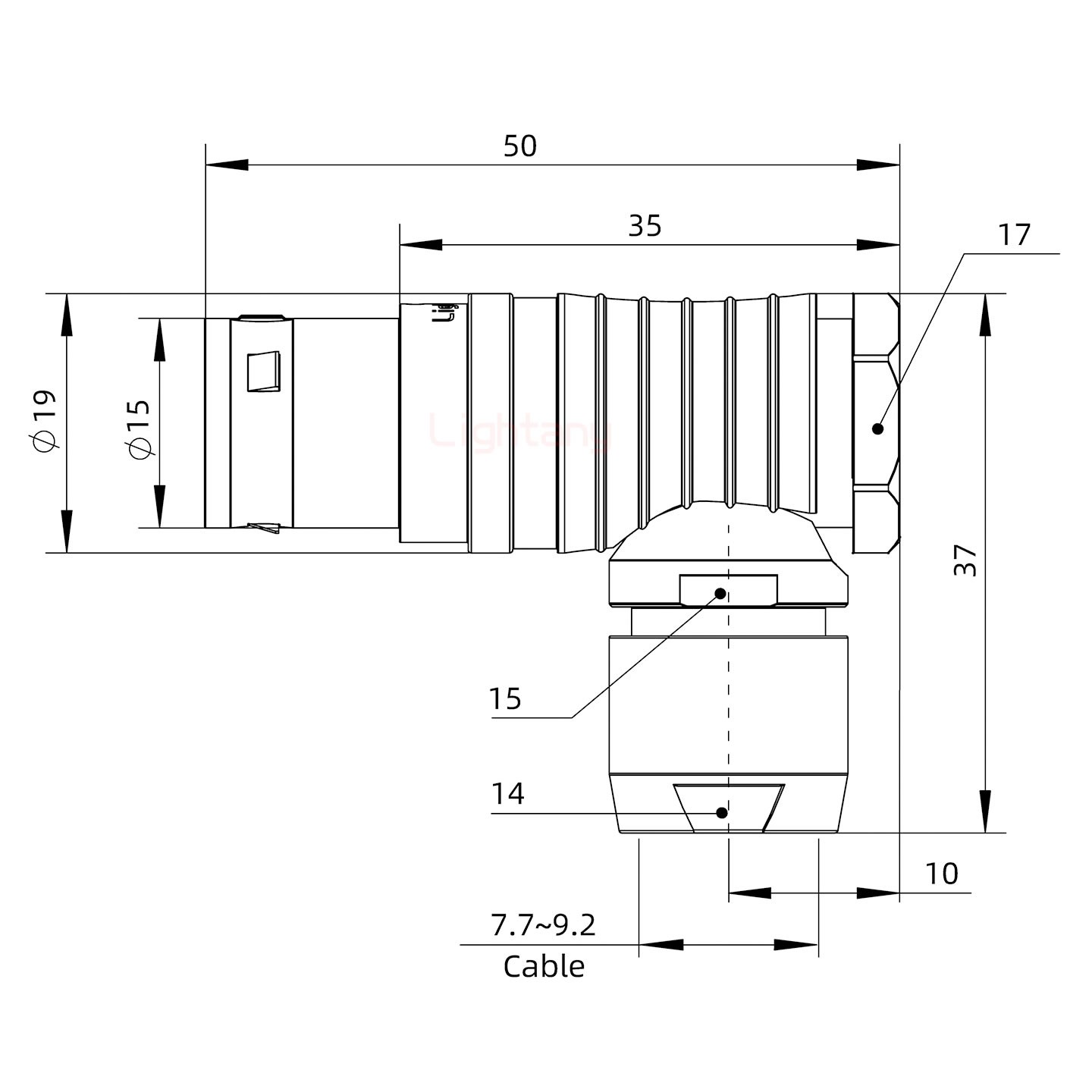 FHG.3B.026.CLAD92彎式插頭