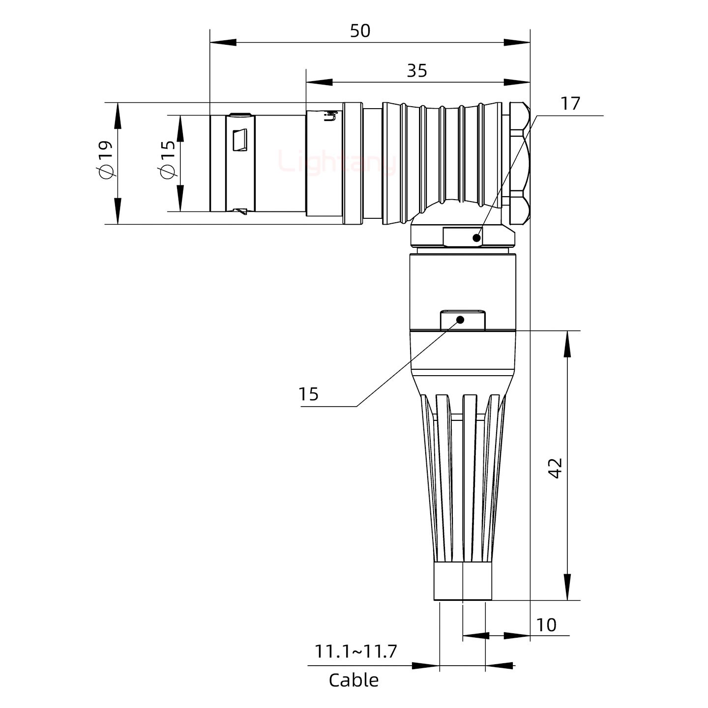 FHG.3B.024.CLAD12Z帶護套彎式插頭