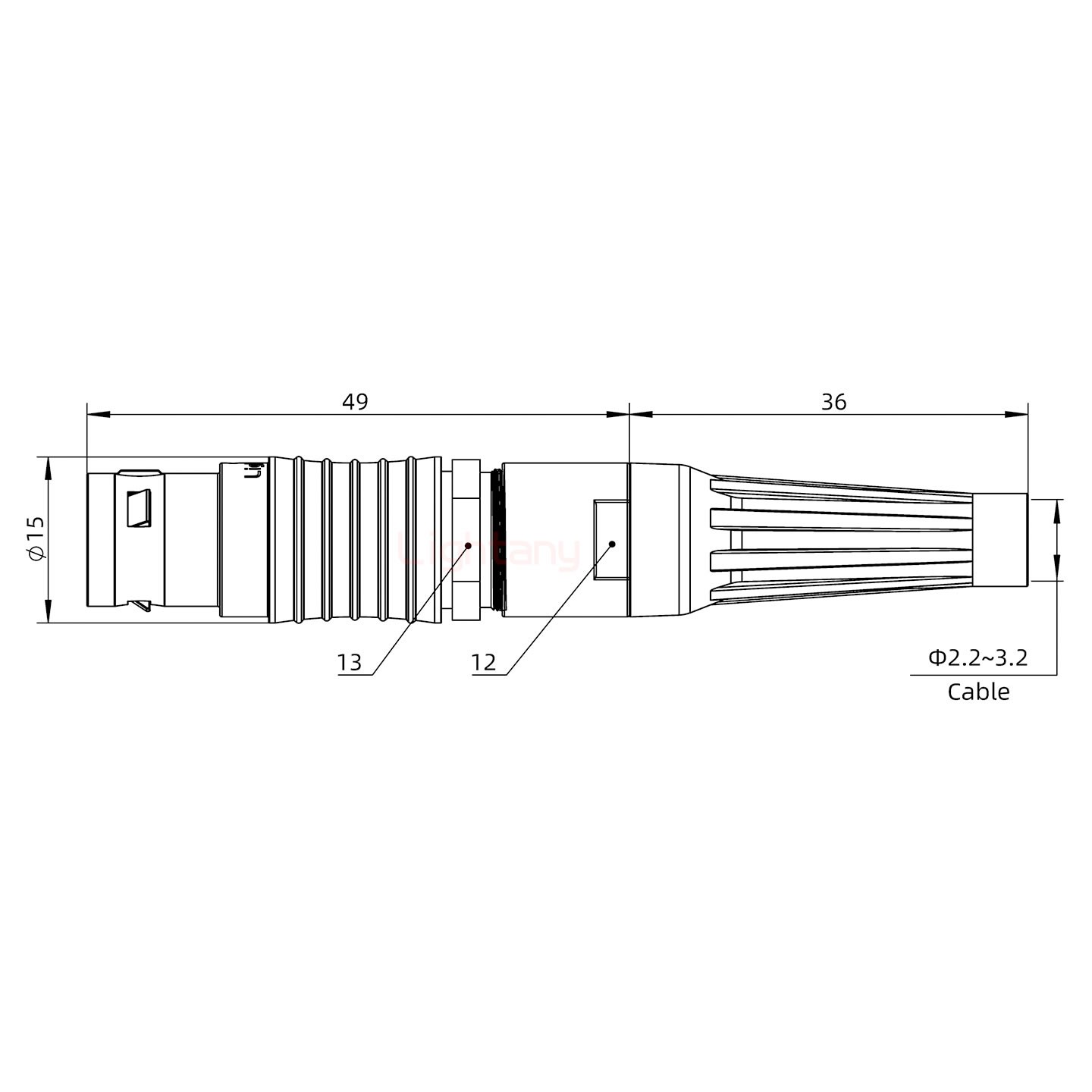 FGG.2B.003.CLAM31Z帶護(hù)套直式插頭