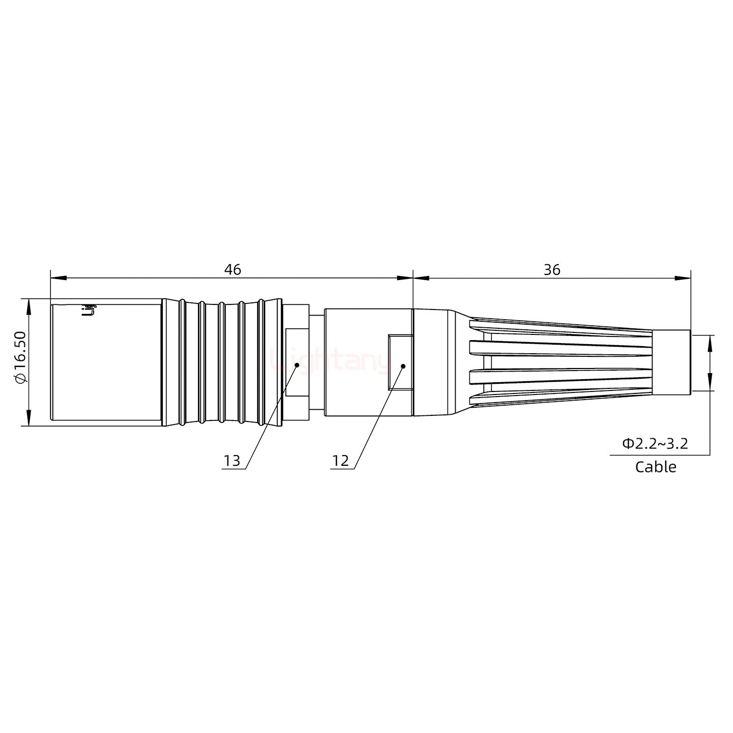 PHG.2B.032.CLLM31Z推拉自鎖帶護套浮動插座