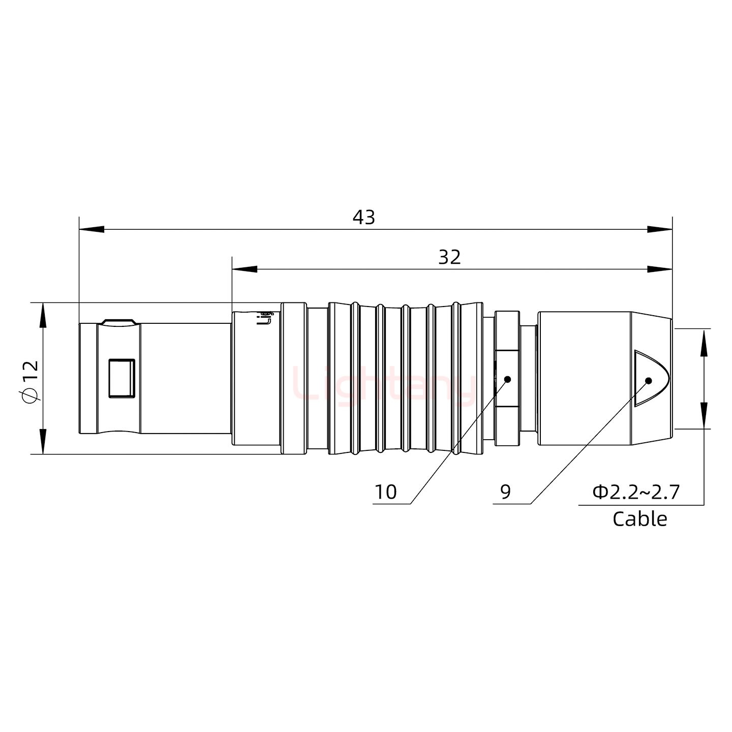 FGG.1B.006.CLAM27推拉自鎖直式插頭