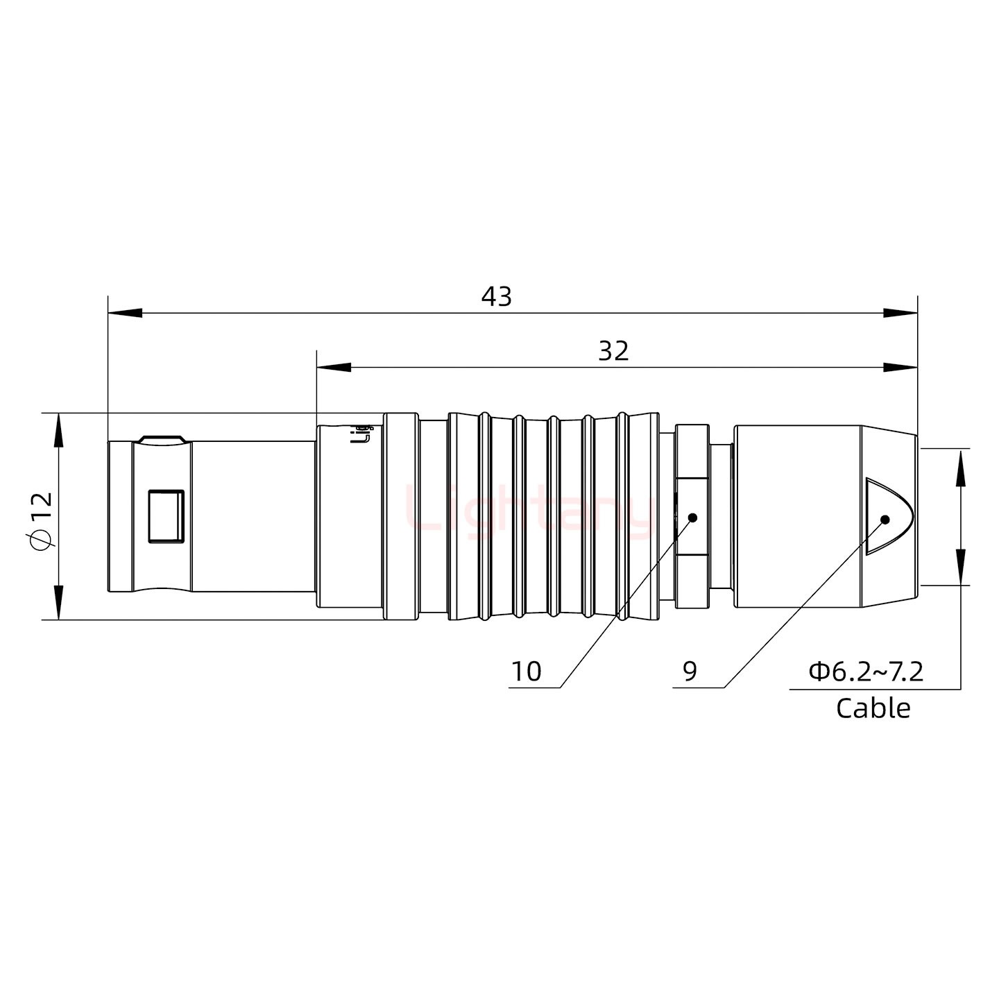 FGG.1B.014.CLAD72推拉自鎖直式插頭