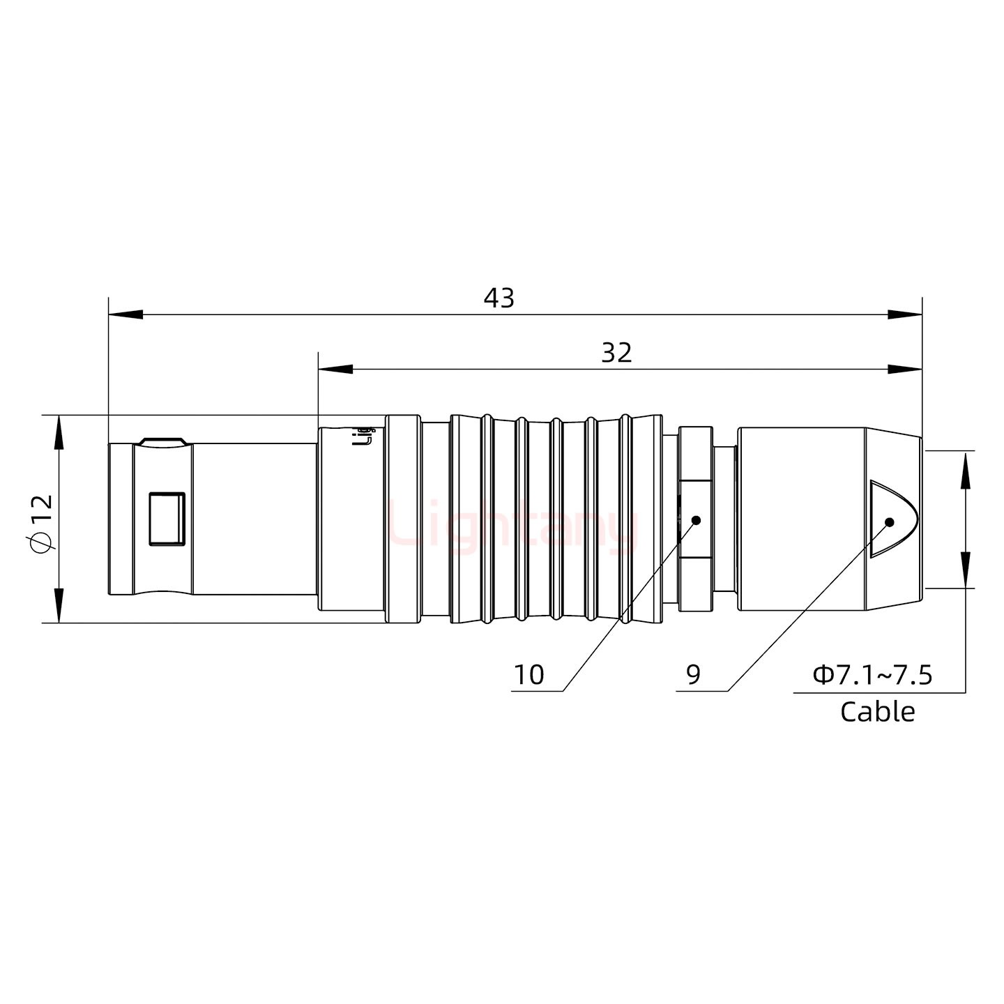 FGG.1B.006.CLAD76推拉自鎖直式插頭