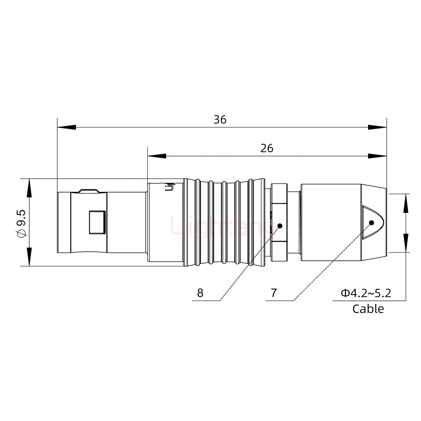 FGG.0B.006.CLAD52推拉自鎖直式插頭