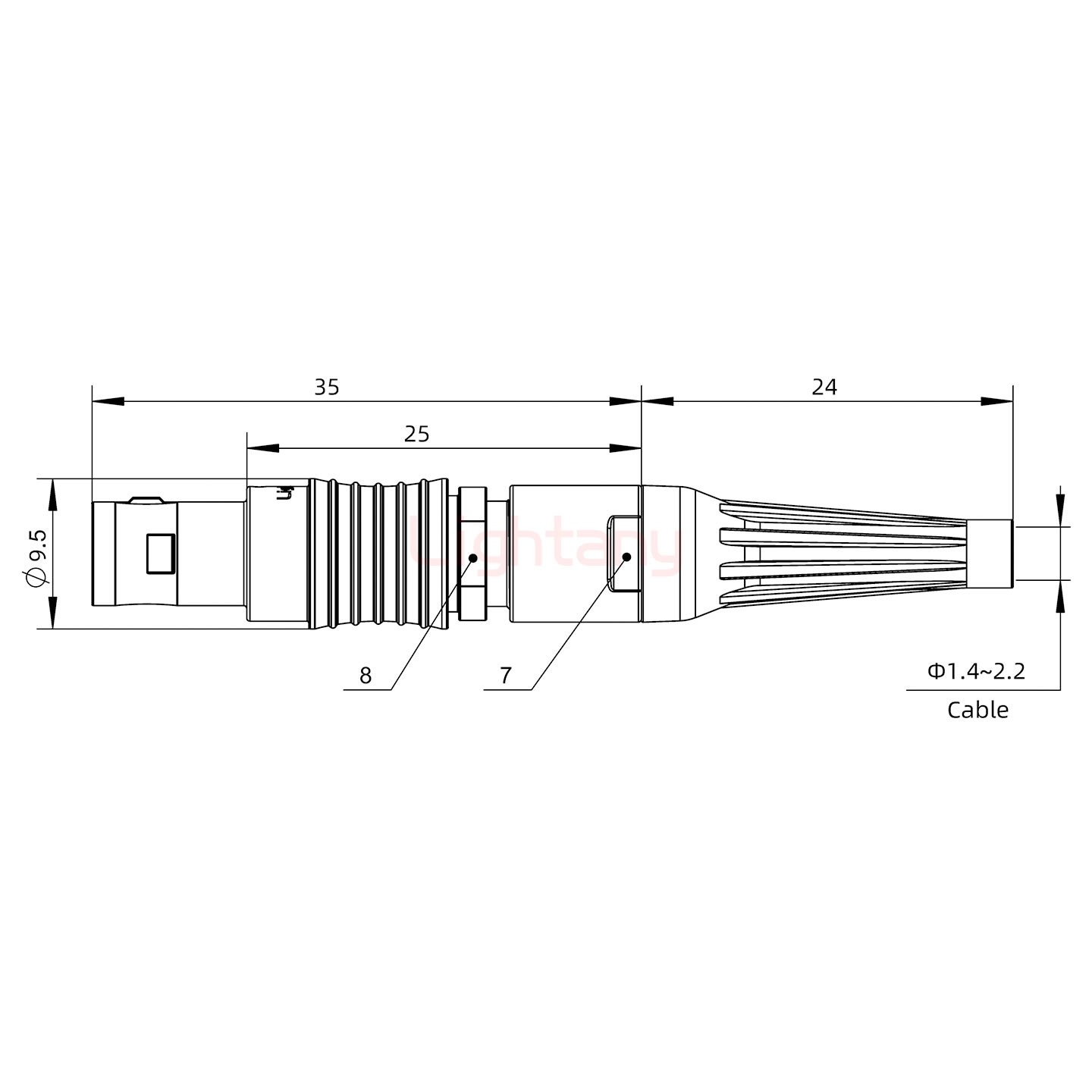 FGG.0B.003.CLAD21Z帶護(hù)套直式插頭