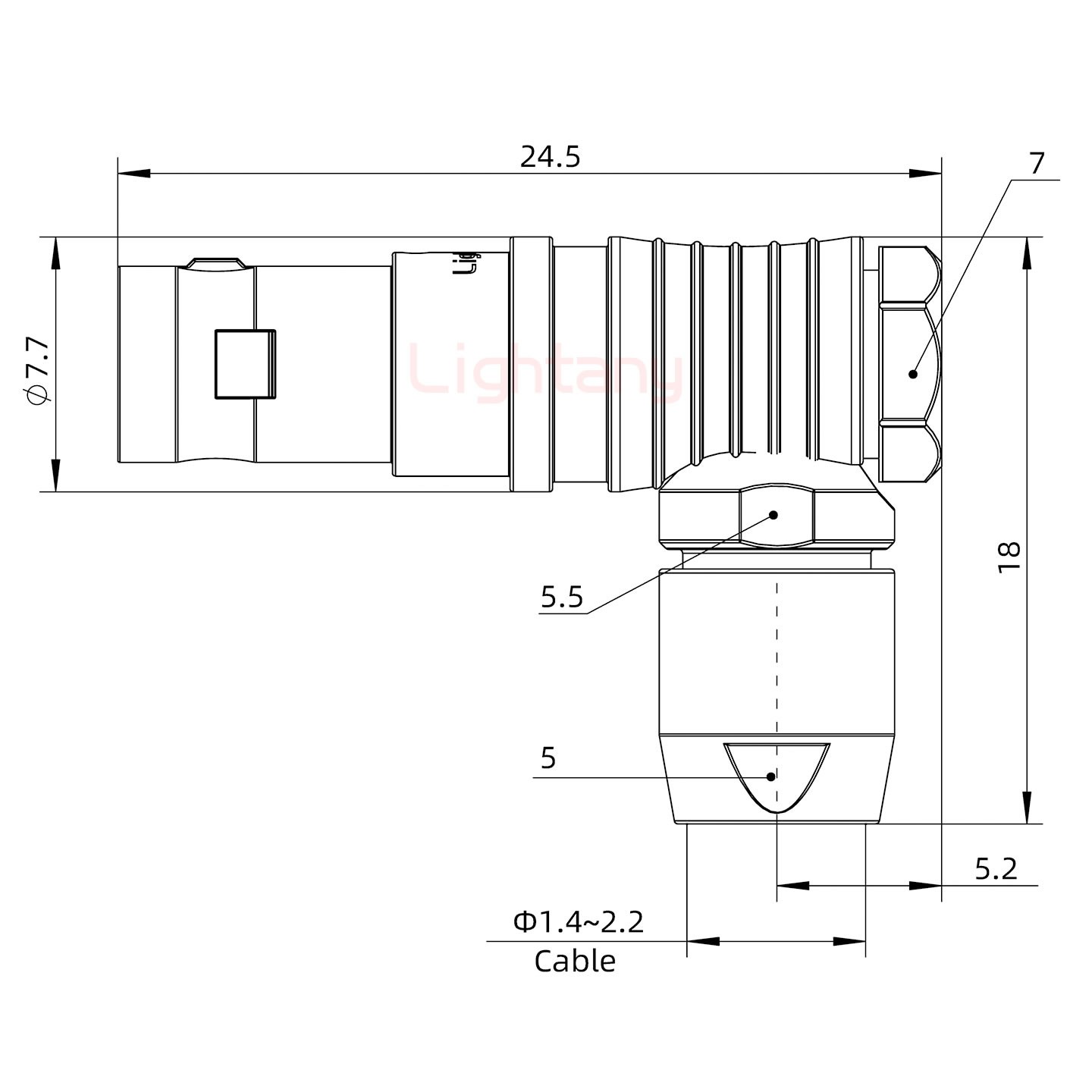 FHG.00.002.CLAD22推拉自鎖彎式插頭