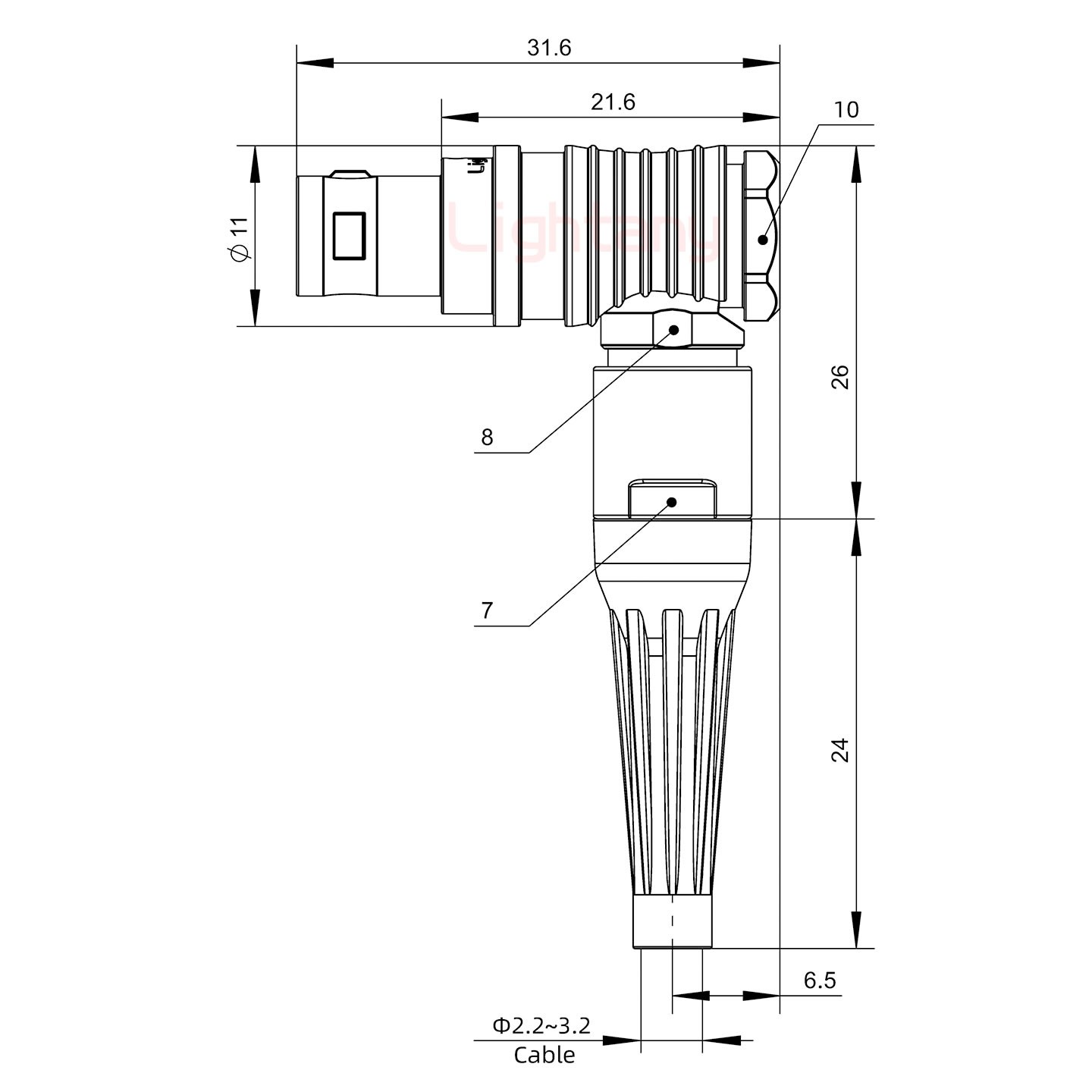 FHG.0B.002.CLAD31Z帶護(hù)套彎式插頭