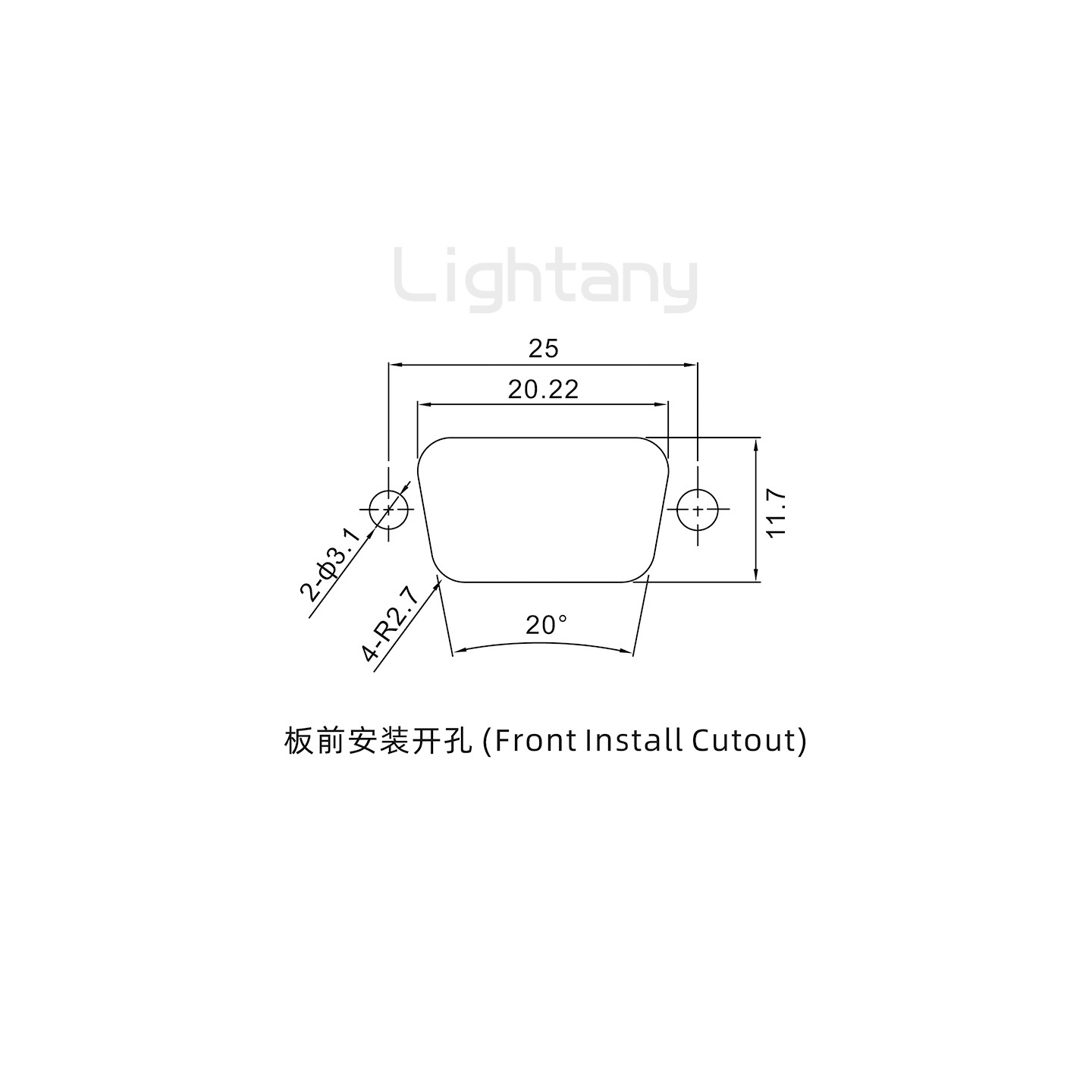 2V2公焊線式/鎖螺絲螺母+防水墊片/大電流40A