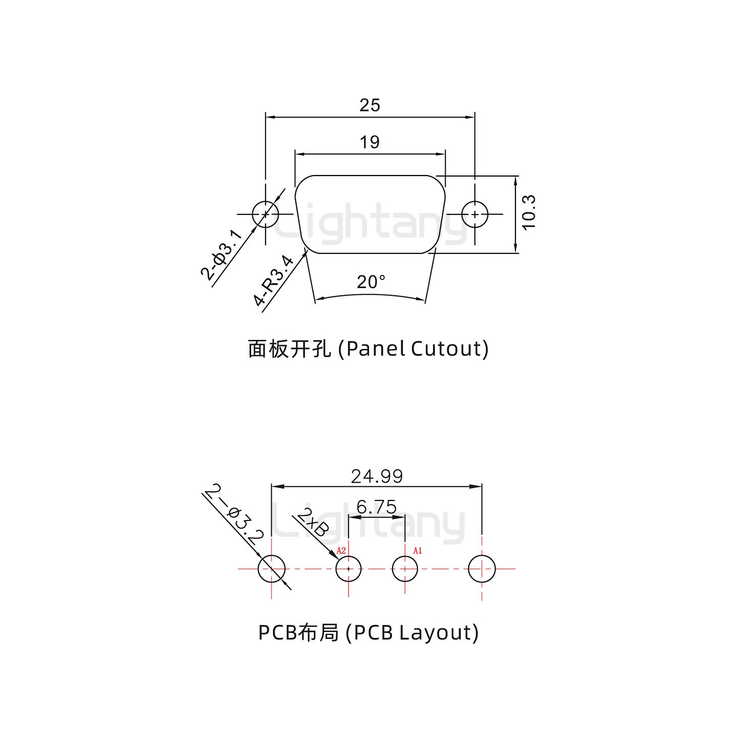 防水2W2母直插板/鉚魚叉/鎖螺絲/大電流40A