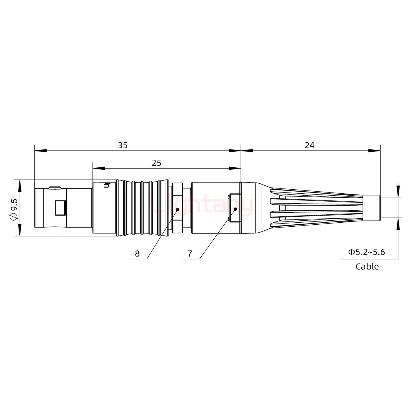 FGG.0B.002.CLAD56Z帶護套直式插頭