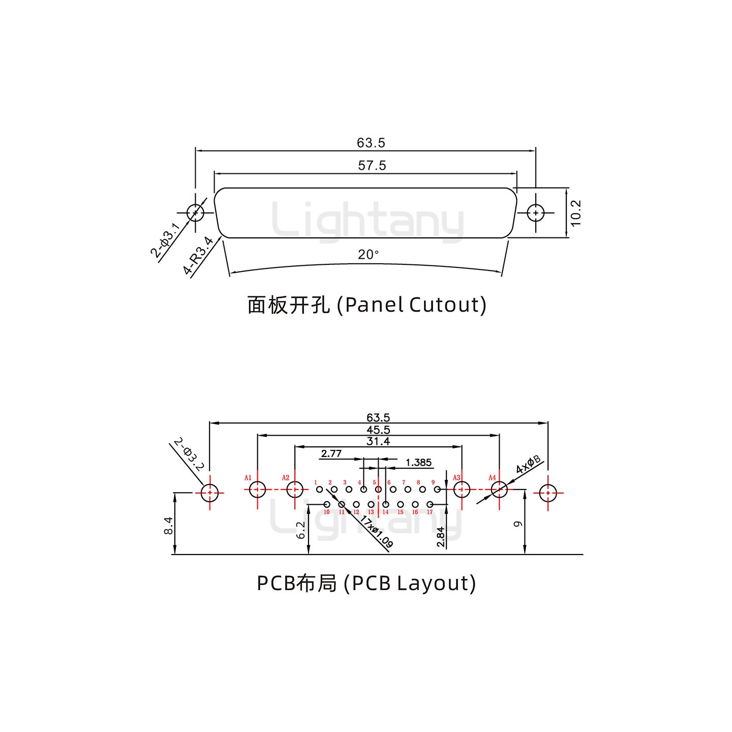 防水21W4公彎插板/鉚支架/鎖螺絲/大電流40A