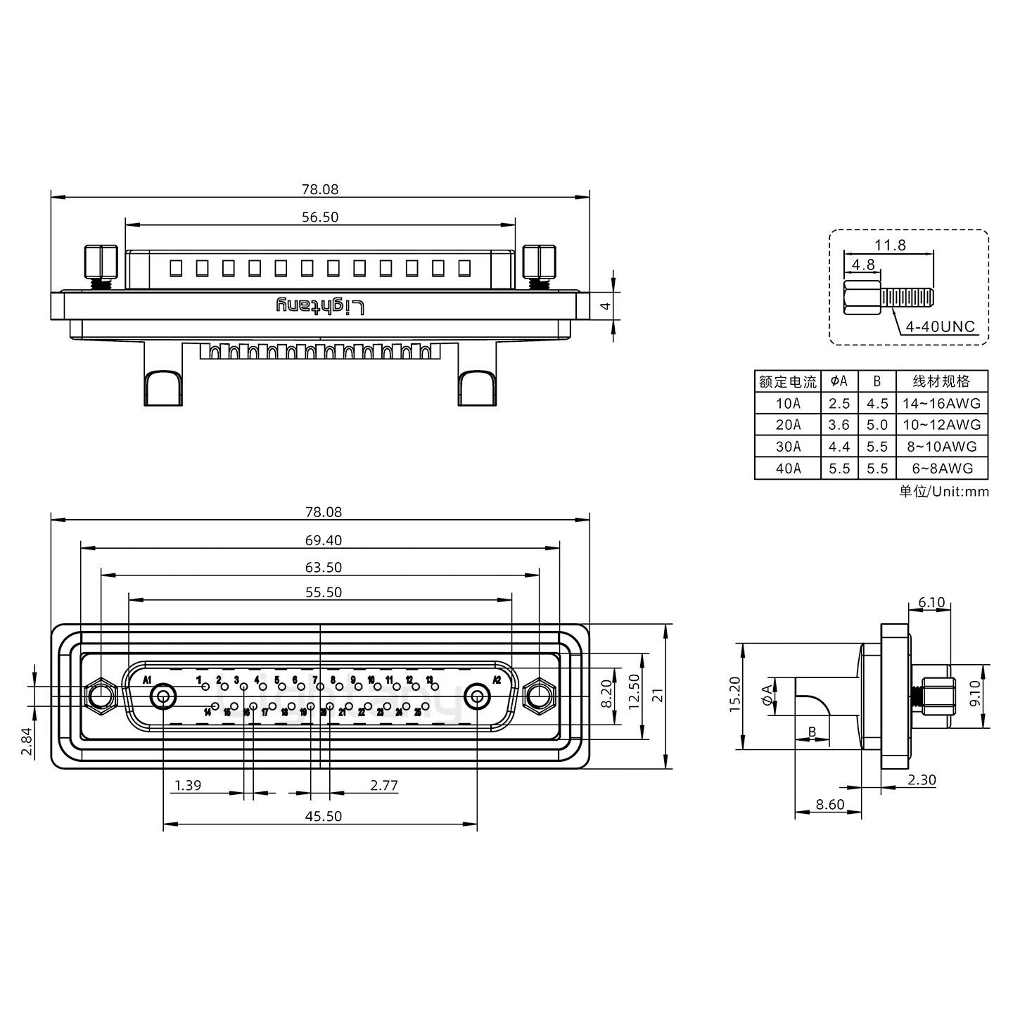 防水24W7公焊線式/鎖螺絲/大電流40A