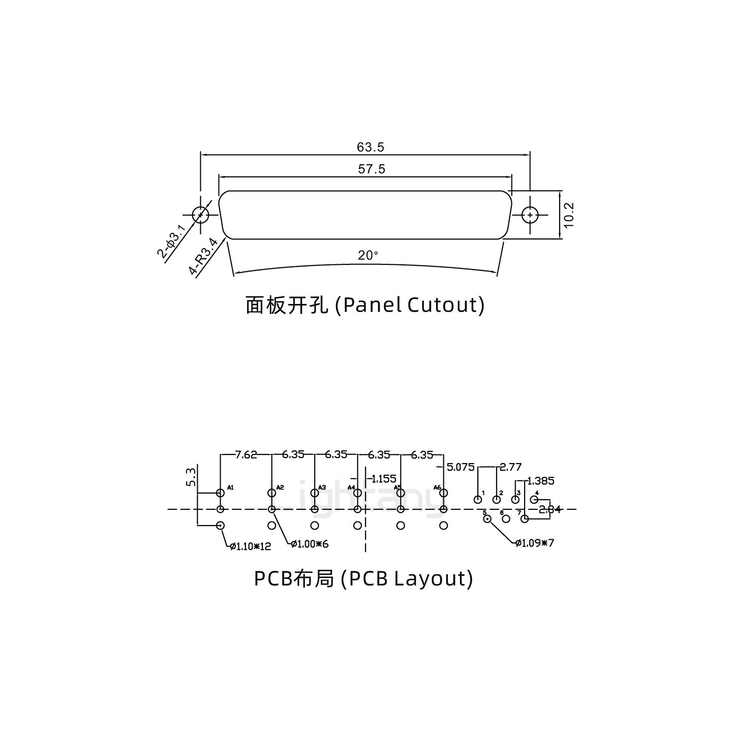 防水13W6B公直插板/鎖螺絲/射頻同軸50歐姆