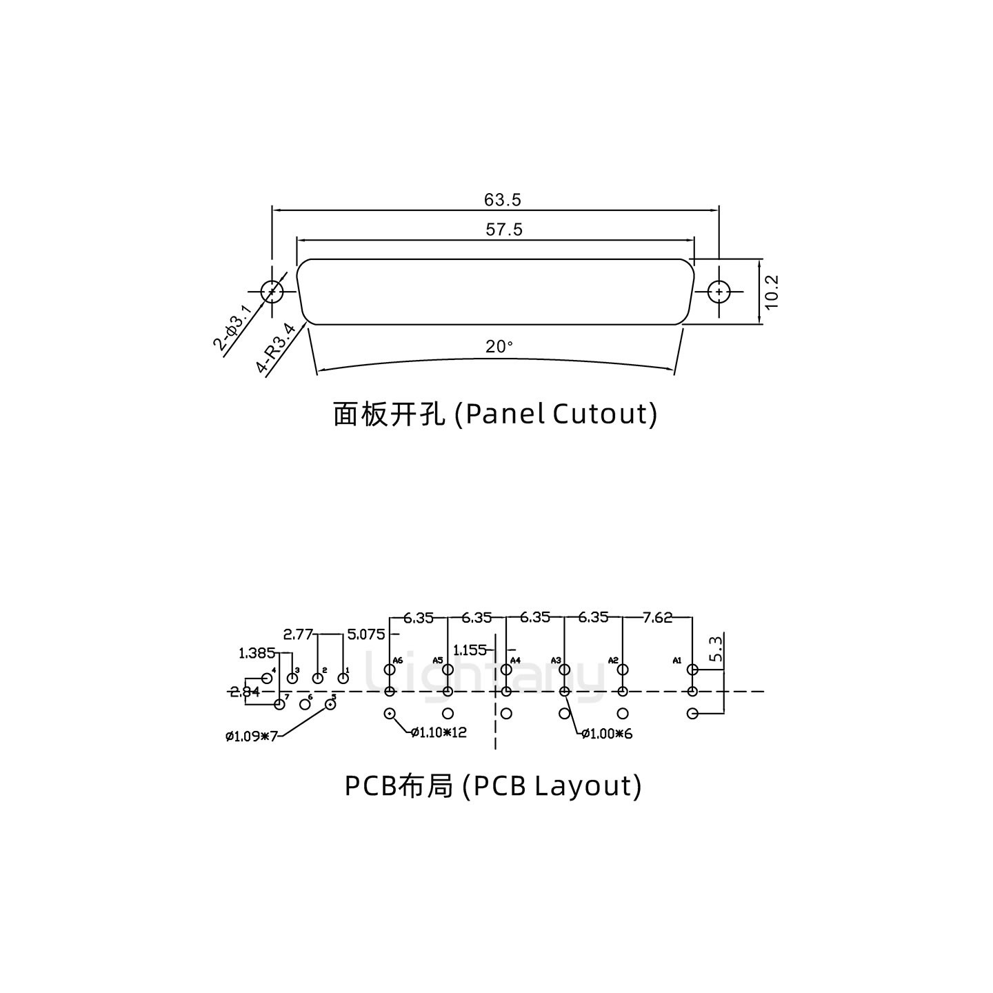 防水13W6B母直插板/鎖螺絲/射頻同軸50歐姆