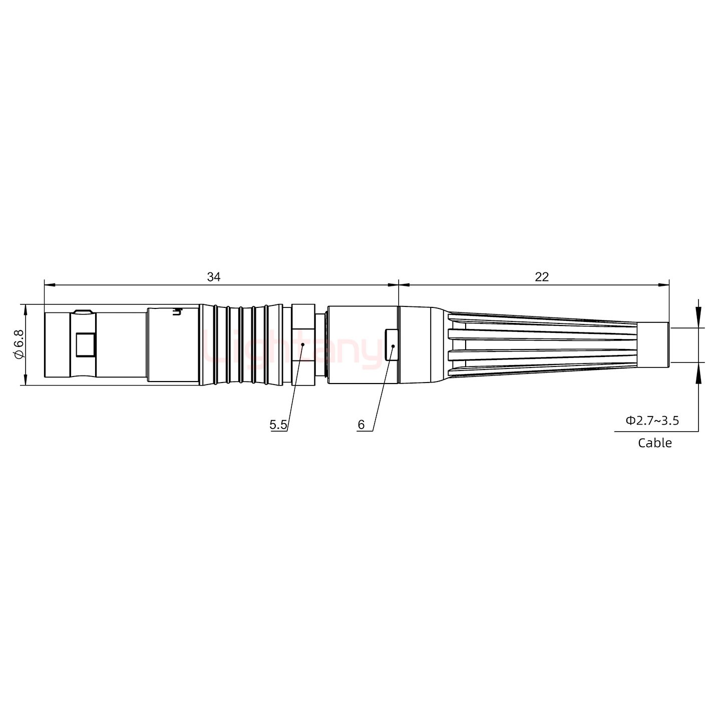 PHG.00.003.CLLD35Z推拉自鎖帶護套浮動插座